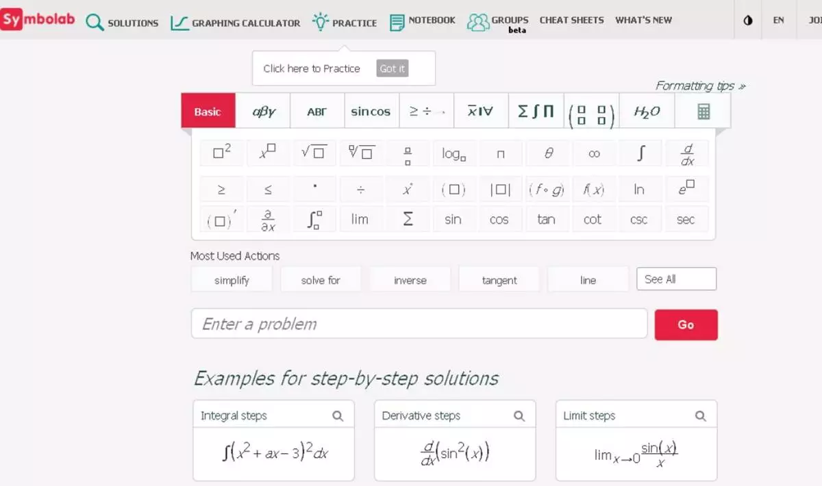 Symbolab Math Solver - step by step calculator